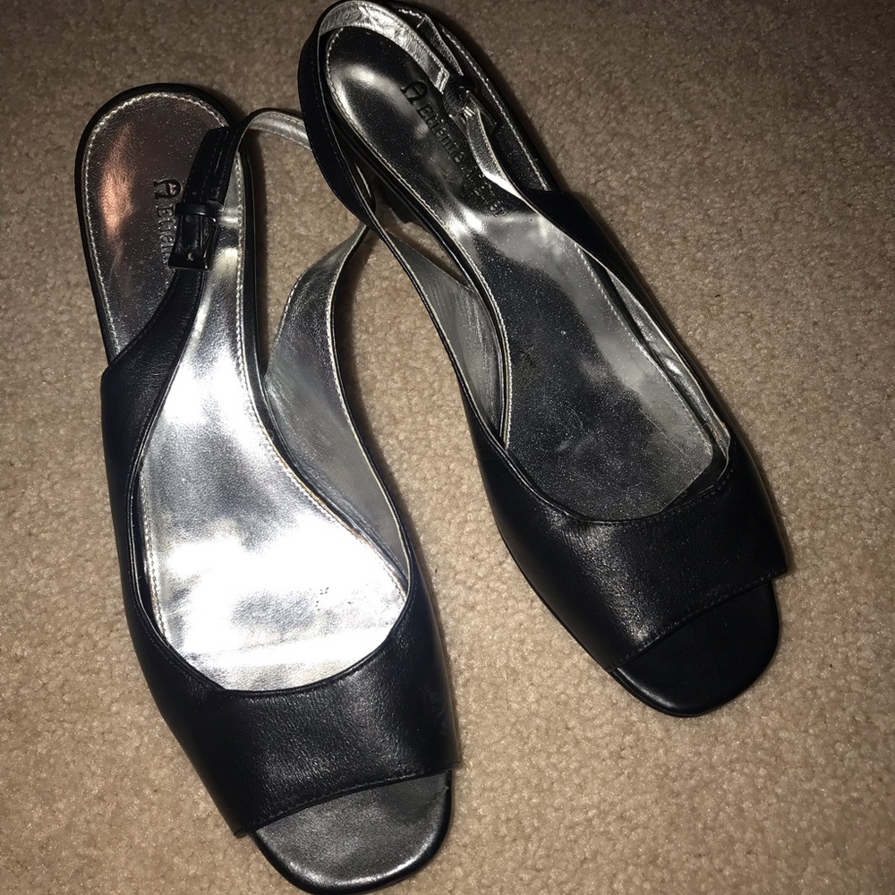 Black leather shoes
